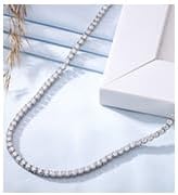 DEWBERRY 8.5Ct IGI Certified Lab Grown Diamond Tennis Necklace 10K/14K Gold 18 "inch
