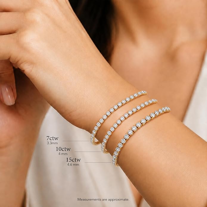 Belacqua Lab Grown Diamond Tennis Bracelet in 14K White Gold or Yellow Gold